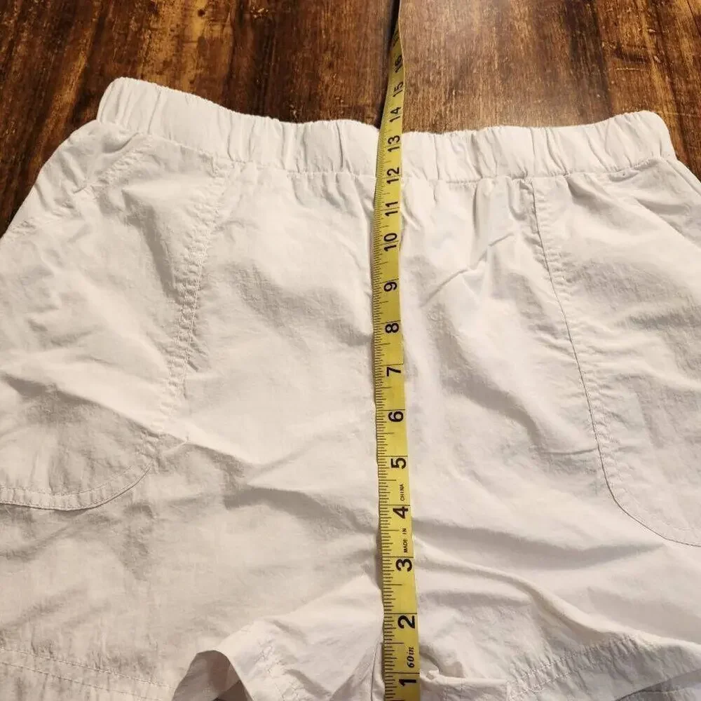 Urban Outfitters High Waisted White Windbreaker Shorts Size Medium